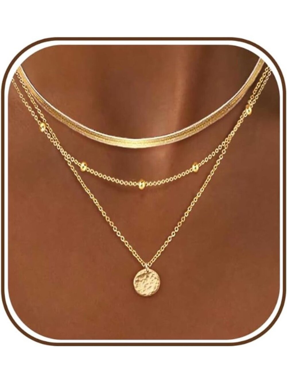 Layered Necklaces For Women,Dainty Chain Gold Necklace Stack 14K Gold Plated